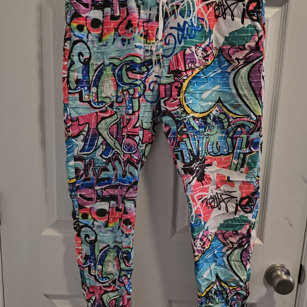 Patchington Multicolor Graffiti-Print Kids Leggings